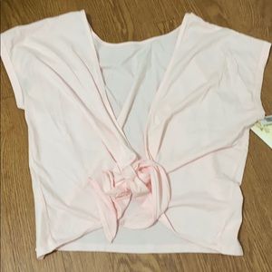 aritzia pink wrap top